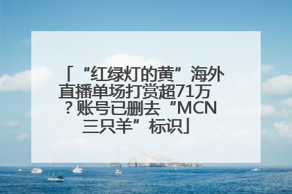 “红绿灯的黄”海外直播单场打赏超71万？账号已删去“MCN三只羊”标识