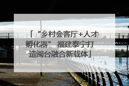 “乡村会客厅+人才孵化器” 福建泰宁打造闽台融合新载体