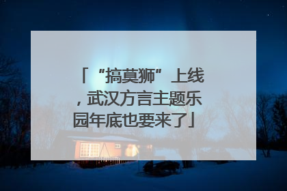 “搞莫狮”上线，武汉方言主题乐园年底也要来了