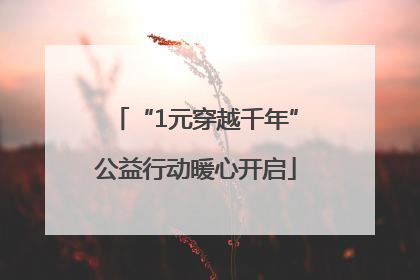 “1元穿越千年”公益行动暖心开启