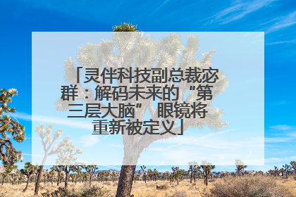 灵伴科技副总裁宓群：解码未来的“第三层大脑” 眼镜将重新被定义