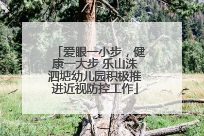爱眼一小步，健康一大步 乐山洙泗塘幼儿园积极推进近视防控工作