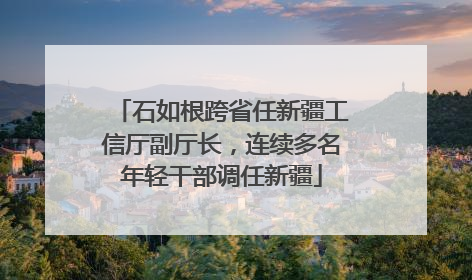 石如根跨省任新疆工信厅副厅长，连续多名年轻干部调任新疆