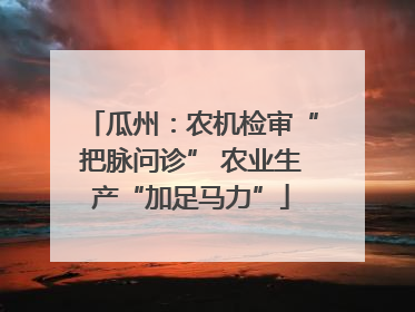 瓜州：农机检审“把脉问诊” 农业生产“加足马力”
