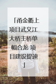 甬金衢上项目武义江大桥主桥单幅合龙 项目建设提速