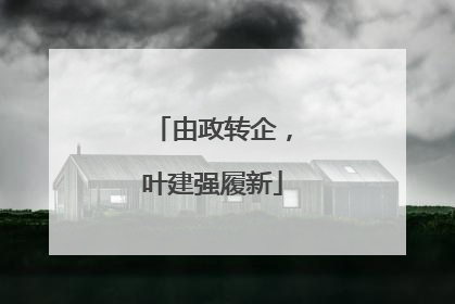 由政转企，叶建强履新