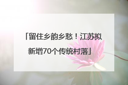 留住乡韵乡愁！江苏拟新增70个传统村落