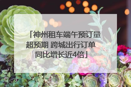 神州租车端午预订量超预期 跨城出行订单同比增长近4倍