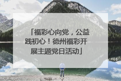 福彩心向党，公益践初心！德州福彩开展主题党日活动