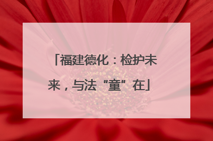 福建德化：检护未来，与法“童”在