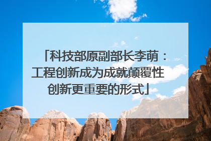 科技部原副部长李萌：工程创新成为成就颠覆性创新更重要的形式