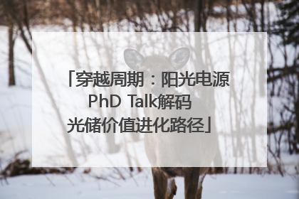 穿越周期：阳光电源PhD Talk解码光储价值进化路径