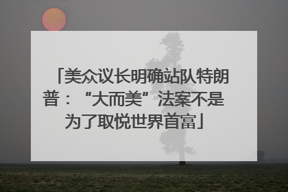 美众议长明确站队特朗普：“大而美”法案不是为了取悦世界首富