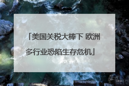 美国关税大棒下 欧洲多行业恐陷生存危机