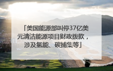 美国能源部叫停37亿美元清洁能源项目财政拨款，涉及氢能、碳捕集等