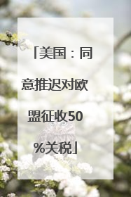 美国：同意推迟对欧盟征收50%关税