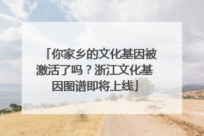 你家乡的文化基因被激活了吗？浙江文化基因图谱即将上线