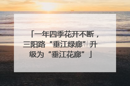 一年四季花开不断，三阳路“垂江绿廊”升级为“垂江花廊”