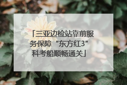 三亚边检站靠前服务保障“东方红3”科考船顺畅通关