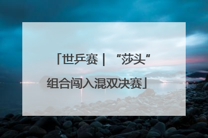 世乒赛｜“莎头”组合闯入混双决赛