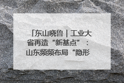 东山晓鲁｜工业大省再造“新基点”：山东频频布局“隐形冠军”背后