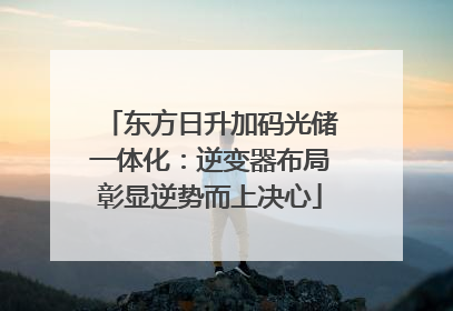 东方日升加码光储一体化：逆变器布局彰显逆势而上决心