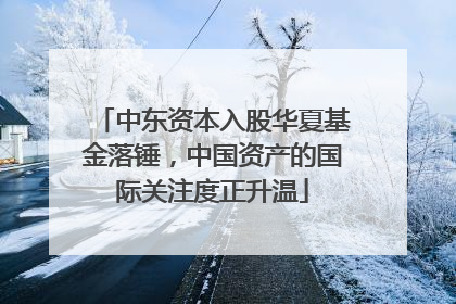 中东资本入股华夏基金落锤，中国资产的国际关注度正升温