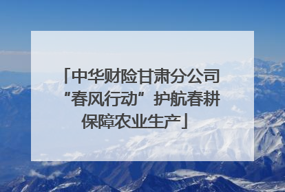 中华财险甘肃分公司“春风行动”护航春耕 保障农业生产