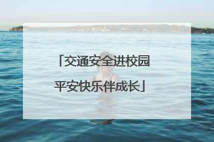 交通安全进校园 平安快乐伴成长