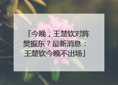 今晚，王楚钦对阵樊振东？最新消息：王楚钦今晚不出场