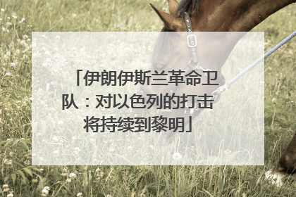 伊朗伊斯兰革命卫队：对以色列的打击将持续到黎明