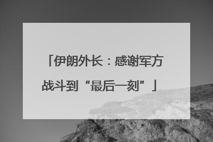 伊朗外长：感谢军方战斗到“最后一刻”
