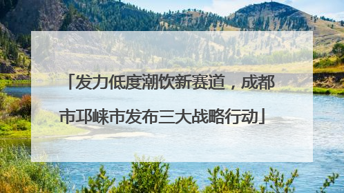发力低度潮饮新赛道，成都市邛崃市发布三大战略行动