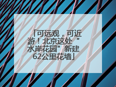 可远观，可近游！北京这处“水岸花园”新建62公里花墙