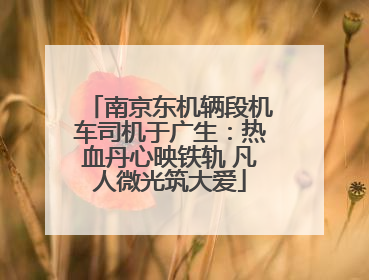南京东机辆段机车司机于广生：热血丹心映铁轨 凡人微光筑大爱