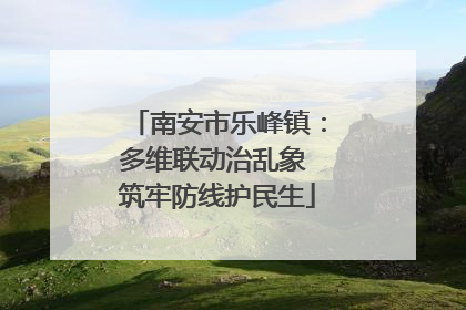 南安市乐峰镇：多维联动治乱象 筑牢防线护民生