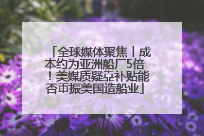 全球媒体聚焦丨成本约为亚洲船厂5倍！美媒质疑靠补贴能否重振美国造船业
