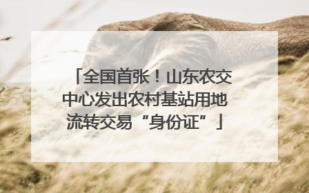 全国首张！山东农交中心发出农村基站用地流转交易“身份证”
