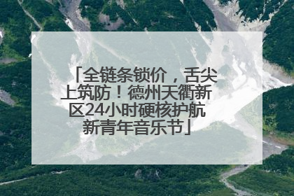 全链条锁价，舌尖上筑防！德州天衢新区24小时硬核护航新青年音乐节
