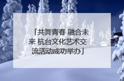 共舞青春 融合未来 杭台文化艺术交流活动成功举办