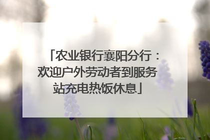 农业银行襄阳分行：欢迎户外劳动者到服务站充电热饭休息
