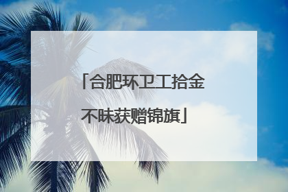合肥环卫工拾金不昧获赠锦旗