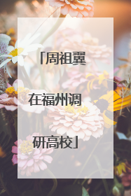 周祖翼在福州调研高校