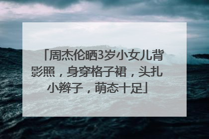 周杰伦晒3岁小女儿背影照，身穿格子裙，头扎小辫子，萌态十足