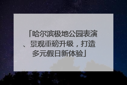 哈尔滨极地公园表演、景观重磅升级，打造多元假日新体验