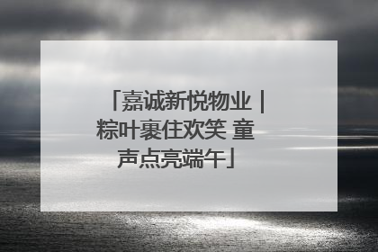 嘉诚新悦物业｜粽叶裹住欢笑 童声点亮端午