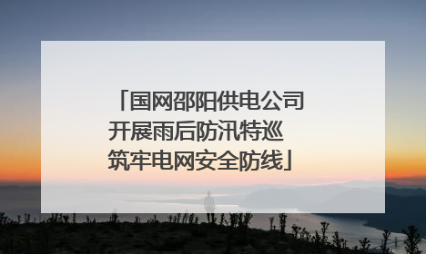 国网邵阳供电公司开展雨后防汛特巡 筑牢电网安全防线