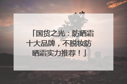国货之光：防晒霜十大品牌，不脱妆防晒霜实力推荐！