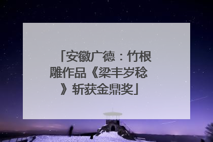 安徽广德：竹根雕作品《梁丰岁稔》斩获金鼎奖