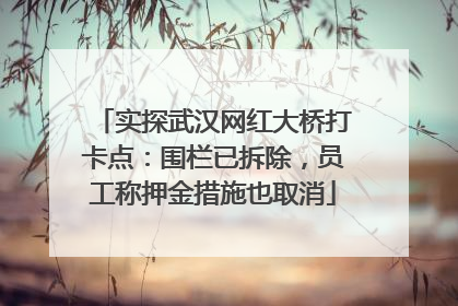 实探武汉网红大桥打卡点：围栏已拆除，员工称押金措施也取消